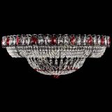 Люстра Кольцо Классика №8 Черная с красными подвесками в Саратове