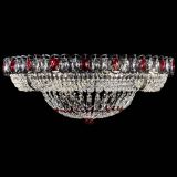 Люстра Кольцо Классика №8 Черная с красными подвесками в Саратове