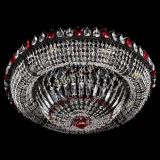 Люстра Кольцо Классика №8 Черная с красными подвесками в Саратове