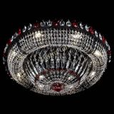 Люстра Кольцо Классика №8 Черная с красными подвесками в Саратове