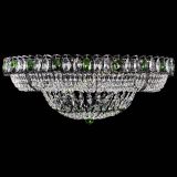 Люстра Кольцо Классика №8 Черная с зелеными подвесками в Саратове