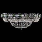 Люстра Кольцо Классика №8 Черная с зелеными подвесками в Саратове