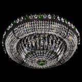 Люстра Кольцо Классика №8 Черная с зелеными подвесками в Саратове