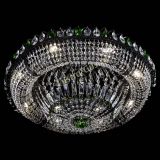 Люстра Кольцо Классика №8 Черная с зелеными подвесками в Саратове