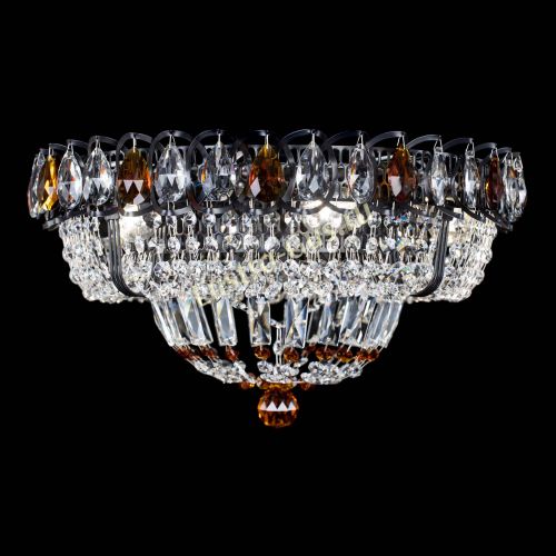 Люстра Кольцо Классика Черная с чайными подвесками в Саратове Гусь Хрустальный