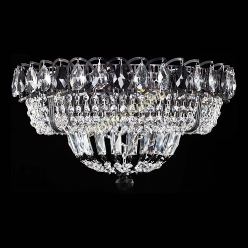 Люстра Кольцо Классика Черная с черными подвесками в Саратове Гусь Хрустальный