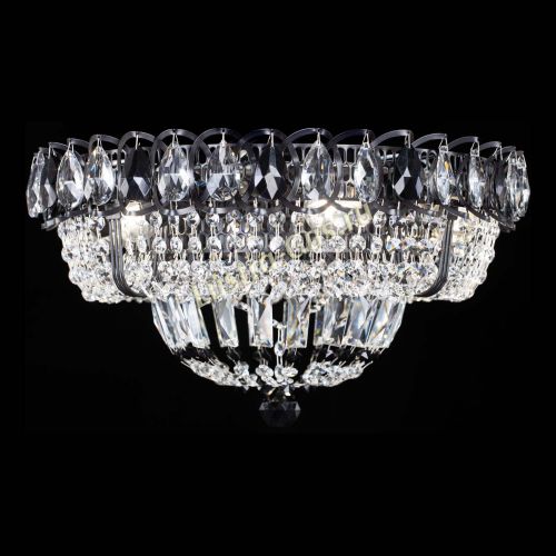 Люстра Кольцо Классика Черная с черными подвесками в Саратове Гусь Хрустальный