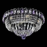 Люстра Кольцо Классика Черная с фиолетовыми подвесками в Саратове