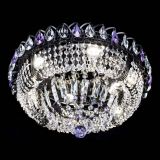 Люстра Кольцо Классика Черная с фиолетовыми подвесками в Саратове