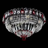 Люстра Кольцо Классика Черная с красными подвесками в Саратове