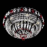 Люстра Кольцо Классика Черная с красными подвесками в Саратове