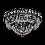 Люстра Кольцо Классика Черная с розовыми подвесками в Саратове