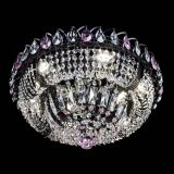 Люстра Кольцо Классика Черная с розовыми подвесками в Саратове