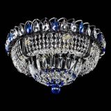 Люстра Кольцо Классика Черная с синими подвесками в Саратове