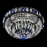 Люстра Кольцо Классика Черная с синими подвесками в Саратове