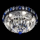 Люстра Кольцо Классика Черная с синими подвесками в Саратове