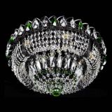 Люстра Кольцо Классика Черная с зелеными подвесками в Саратове