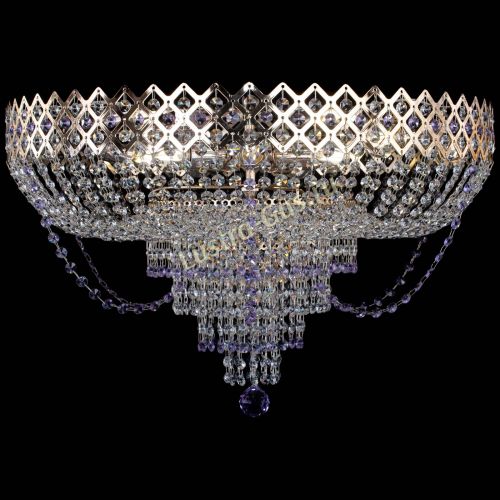 Люстра Корона №11 фиолетовая в Саратове Гусь Хрустальный
