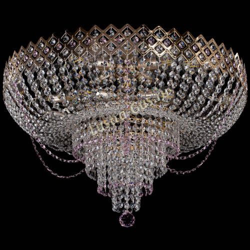 Люстра Корона №11 розовая в Саратове Гусь Хрустальный