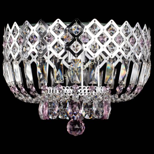 Люстра Корона пластинка №1 розовая в Саратове Гусь Хрустальный