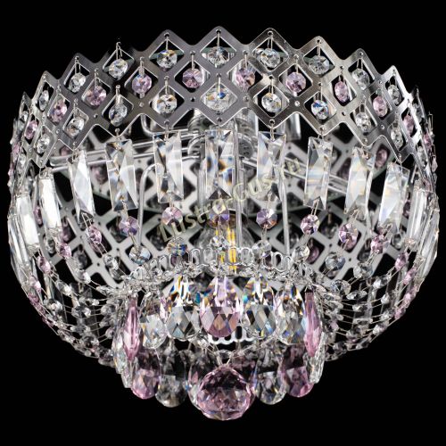Люстра Корона пластинка №1 розовая в Саратове Гусь Хрустальный