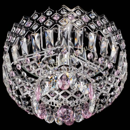 Люстра Корона пластинка №1 розовая в Саратове Гусь Хрустальный