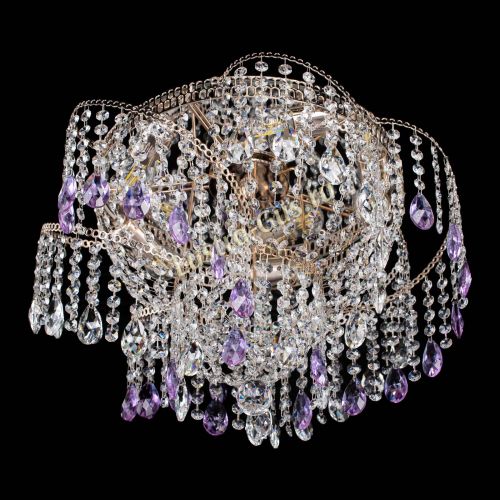 Люстра Космея №4 фиолетовая в Саратове Гусь Хрустальный