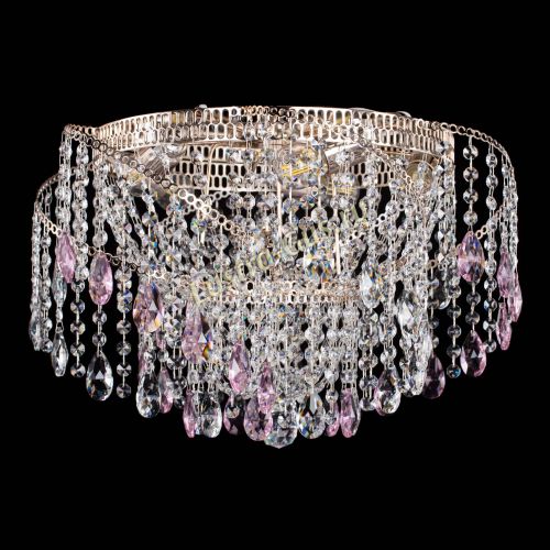 Люстра Космея №4 розовая в Саратове Гусь Хрустальный