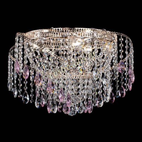 Люстра Космея №4 розовая в Саратове Гусь Хрустальный