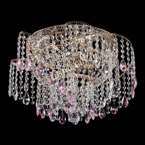 Люстра Космея №4 розовая в Саратове Гусь Хрустальный