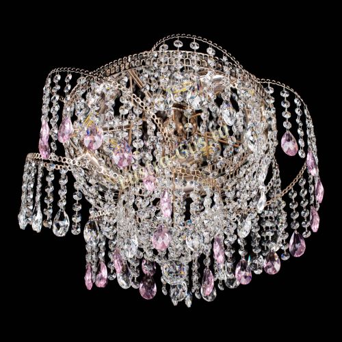 Люстра Космея №4 розовая в Саратове Гусь Хрустальный