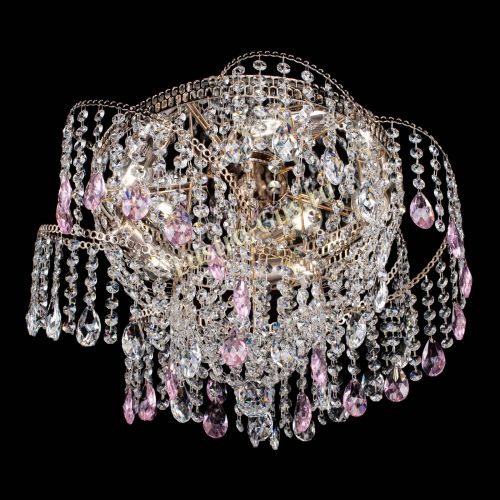 Люстра Космея №4 розовая в Саратове Гусь Хрустальный