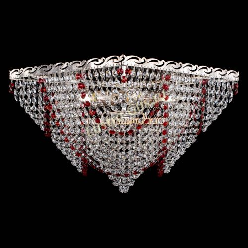 Люстра Квадрат Бриз красная в Саратове Гусь Хрустальный