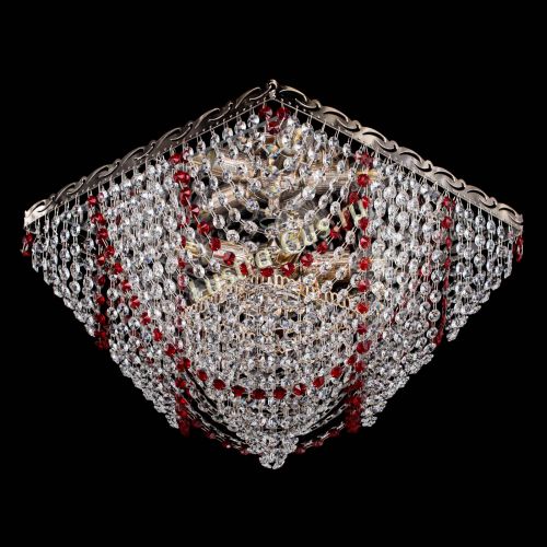 Люстра Квадрат Бриз красная в Саратове Гусь Хрустальный