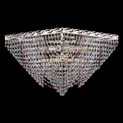 Люстра Квадрат Бриз розовая в Саратове Гусь Хрустальный