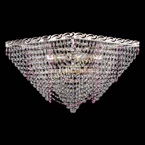 Люстра Квадрат Бриз розовая в Саратове Гусь Хрустальный