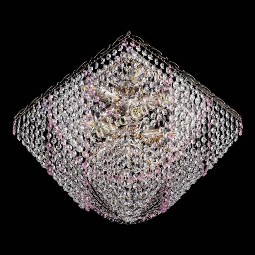 Люстра Квадрат Бриз розовая в Саратове Гусь Хрустальный
