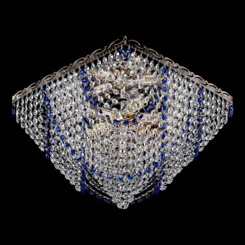 Люстра Квадрат Бриз синяя в Саратове Гусь Хрустальный