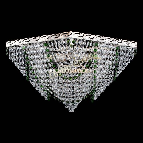 Люстра Квадрат Бриз зеленая в Саратове Гусь Хрустальный