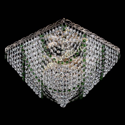 Люстра Квадрат Бриз зеленая в Саратове Гусь Хрустальный