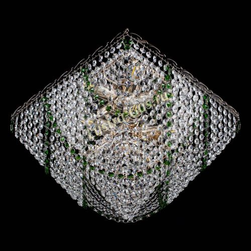 Люстра Квадрат Бриз зеленая в Саратове Гусь Хрустальный