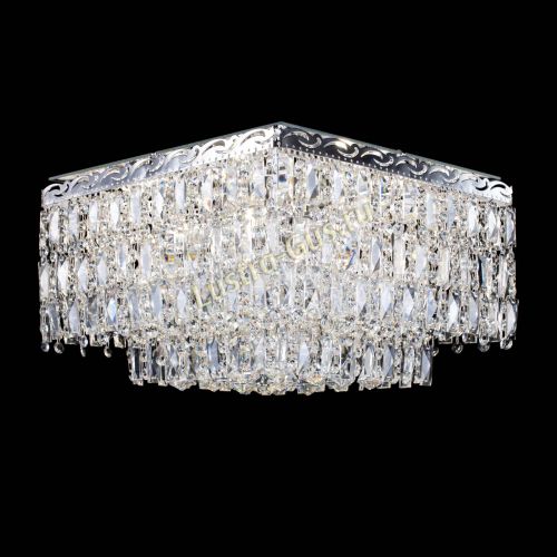 Люстра Квадрат Каскад с пластинками в Саратове Гусь Хрустальный