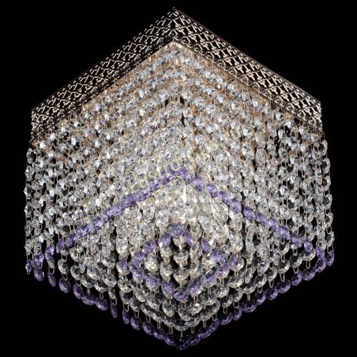 Люстра Квадрат Венеция №1 фиолетовая в Саратове Гусь Хрустальный