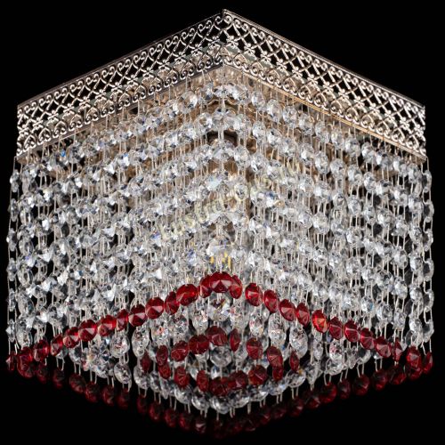 Люстра Квадрат Венеция №1 красная в Саратове Гусь Хрустальный