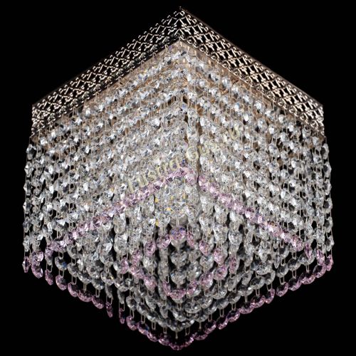 Люстра Квадрат Венеция №1 розовая в Саратове Гусь Хрустальный