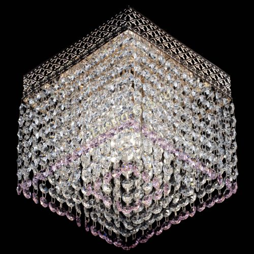 Люстра Квадрат Венеция №1 розовая в Саратове Гусь Хрустальный
