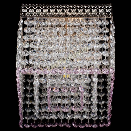 Люстра Квадрат Венеция №1 розовая в Саратове Гусь Хрустальный