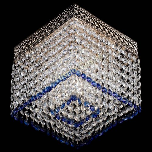 Люстра Квадрат Венеция №1 синяя в Саратове Гусь Хрустальный