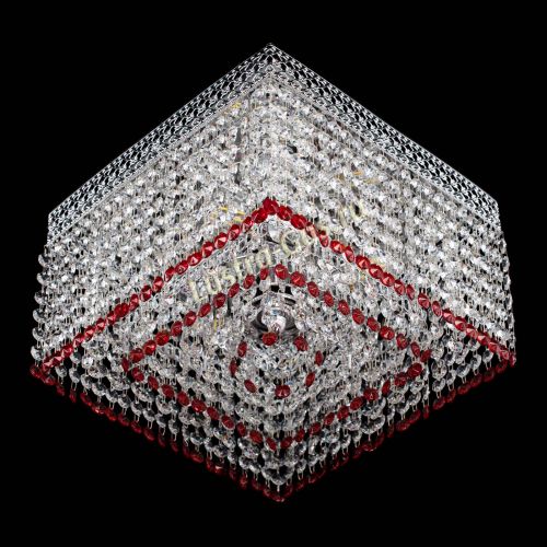 Люстра Квадрат Венеция №3 красная в Саратове Гусь Хрустальный