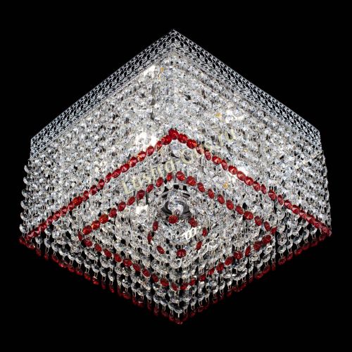 Люстра Квадрат Венеция №3 красная в Саратове Гусь Хрустальный